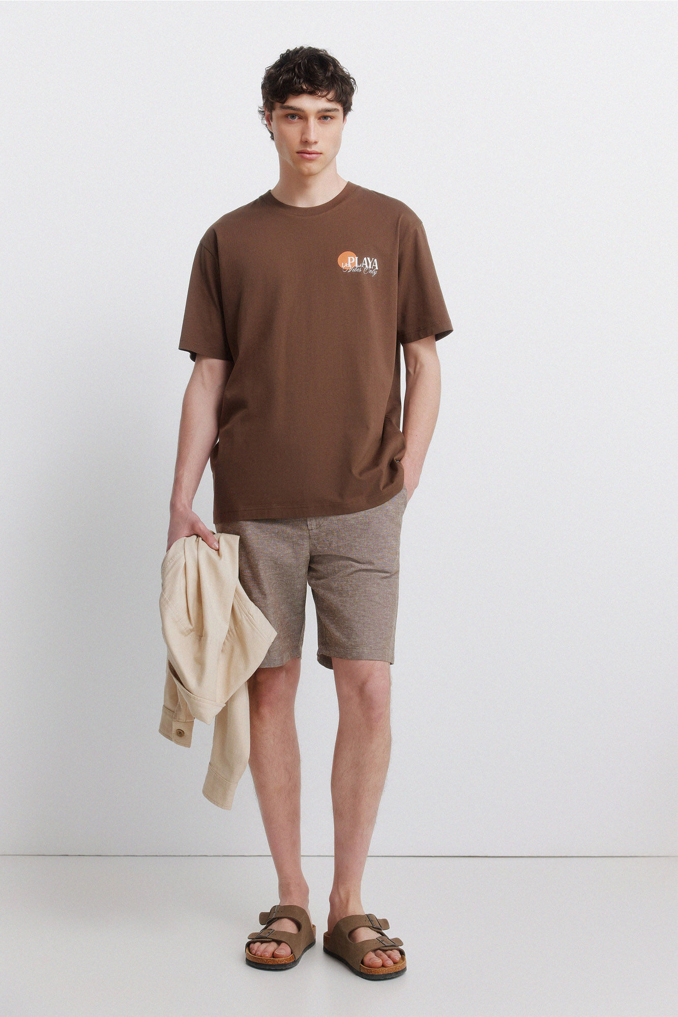 Springfield Bermude od lana, udobne, slim fit