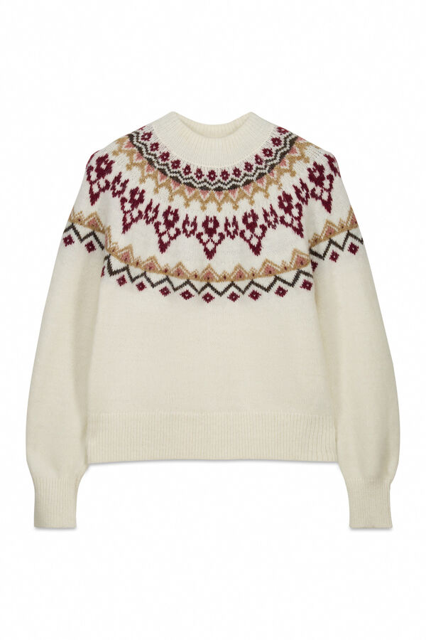 Springfield Boho žakard džemper Bež