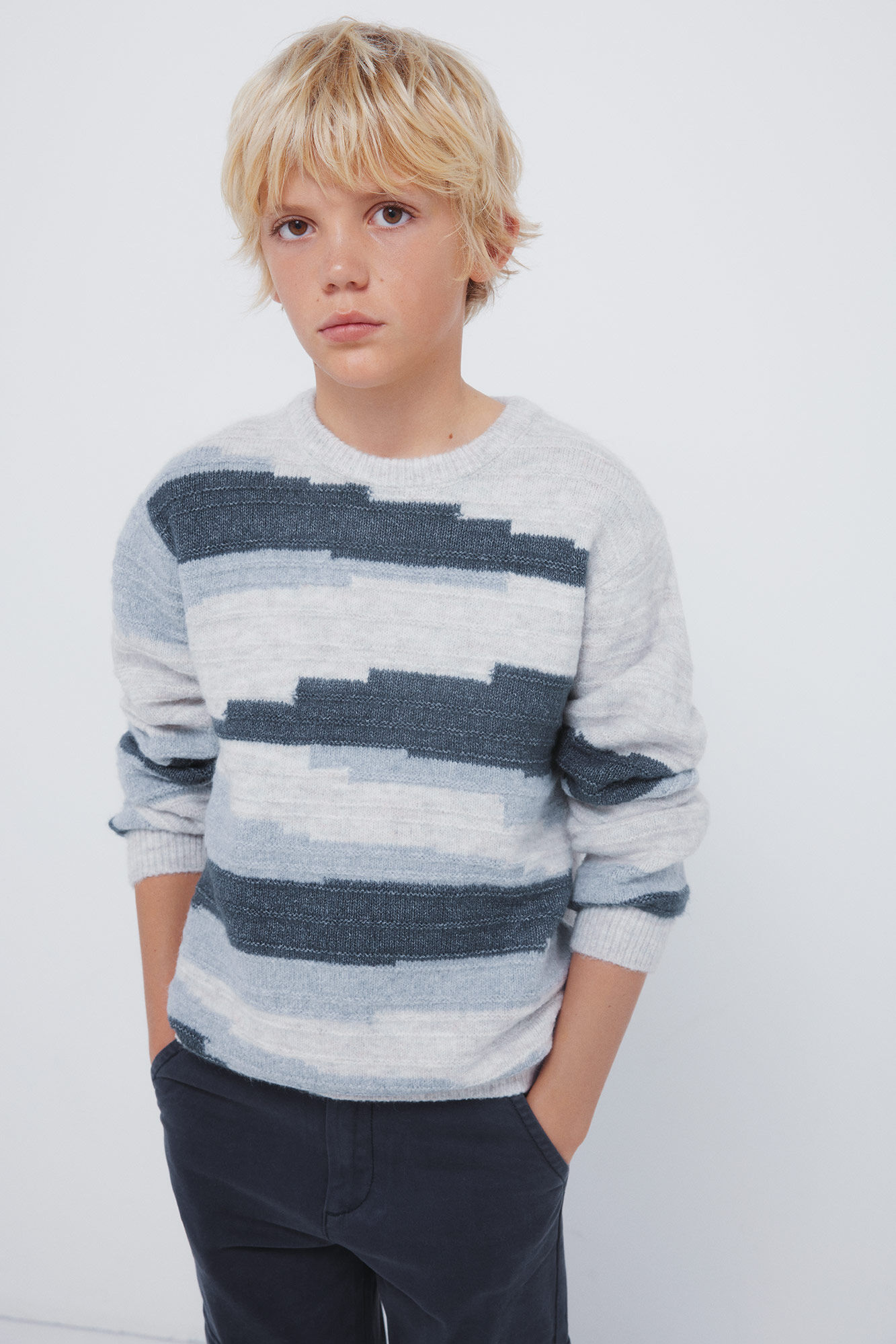 Springfield Kids Džemper sa geometrijskim figurama za dečake