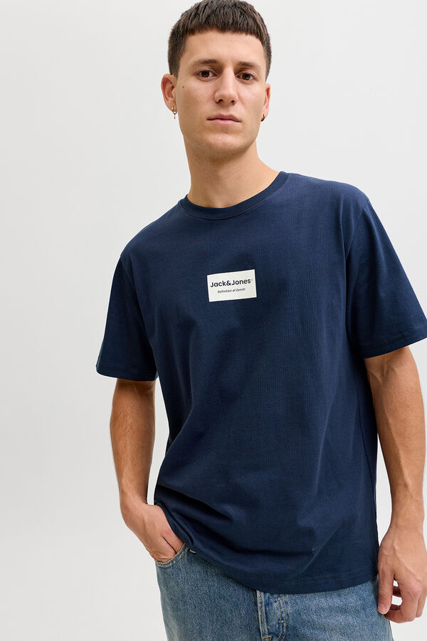 Jack & Jones Cotton short sleeve T-shirt bleu