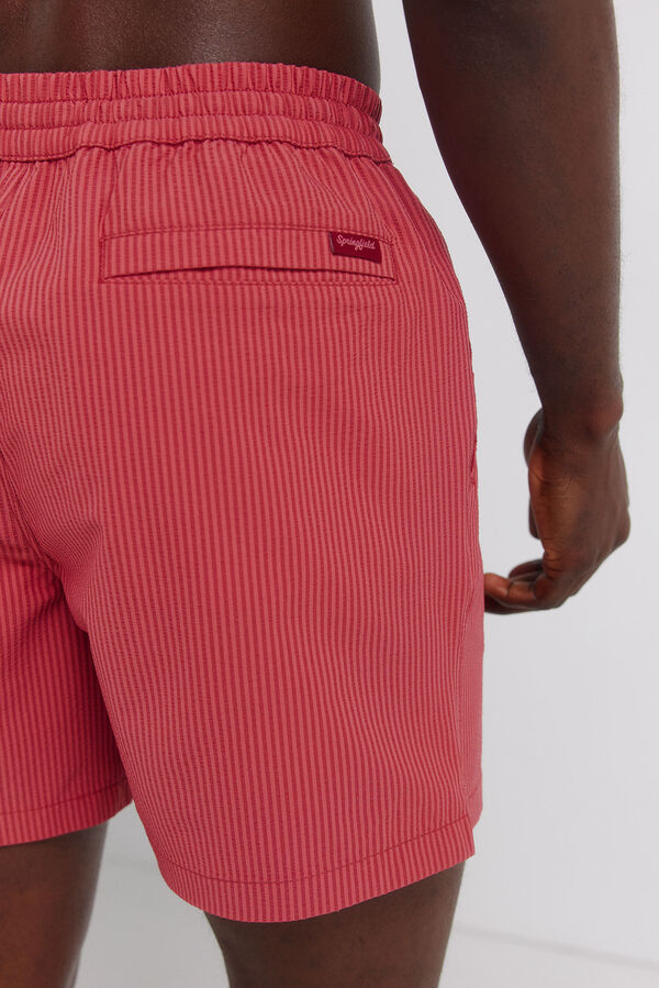 Springfield Kupaći kostim od seersucker tkanine na pruge Crvena