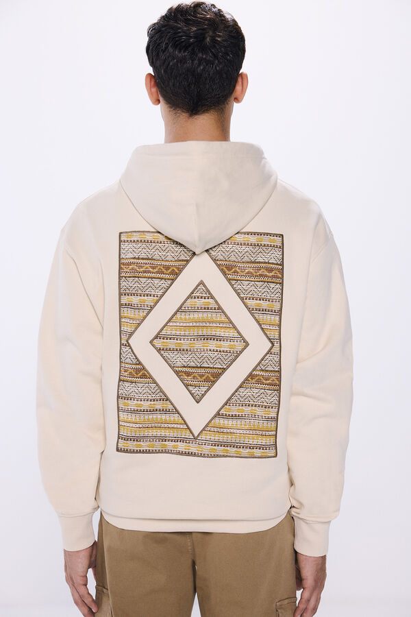 Springfield Sudadera capucha pareche &eacute;tnico blanco