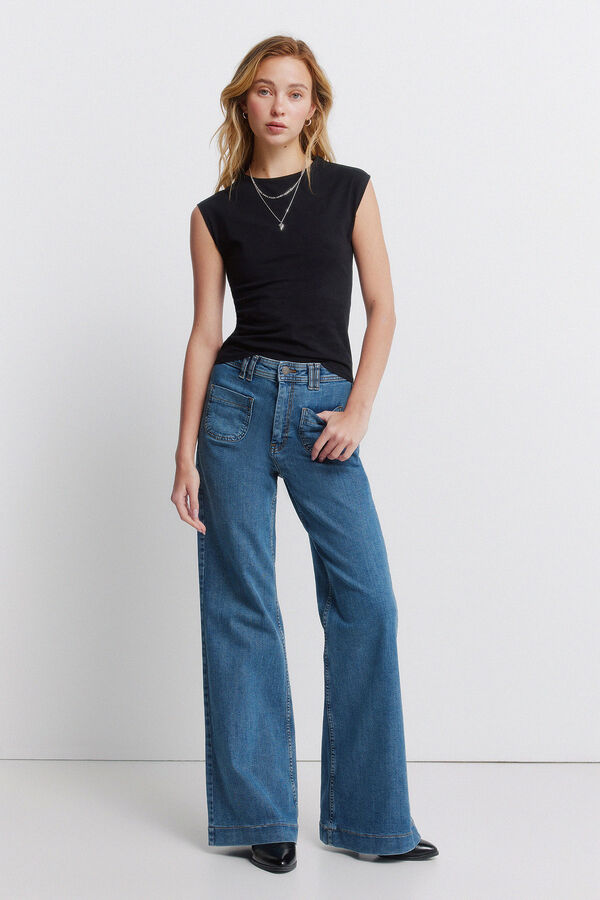 Springfield Pamučni osnovni top bez rukava Crna