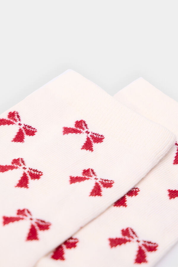 Springfield Lange Socken mit Schleifen Grau