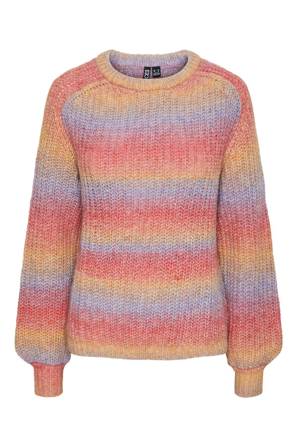 Pieces Bunter Strickpullover Rosa