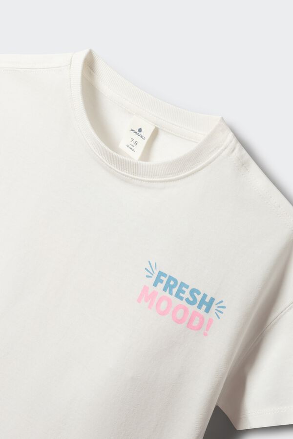 Springfield Kids Camiseta manga corta limonada ni&ntilde;a marfil