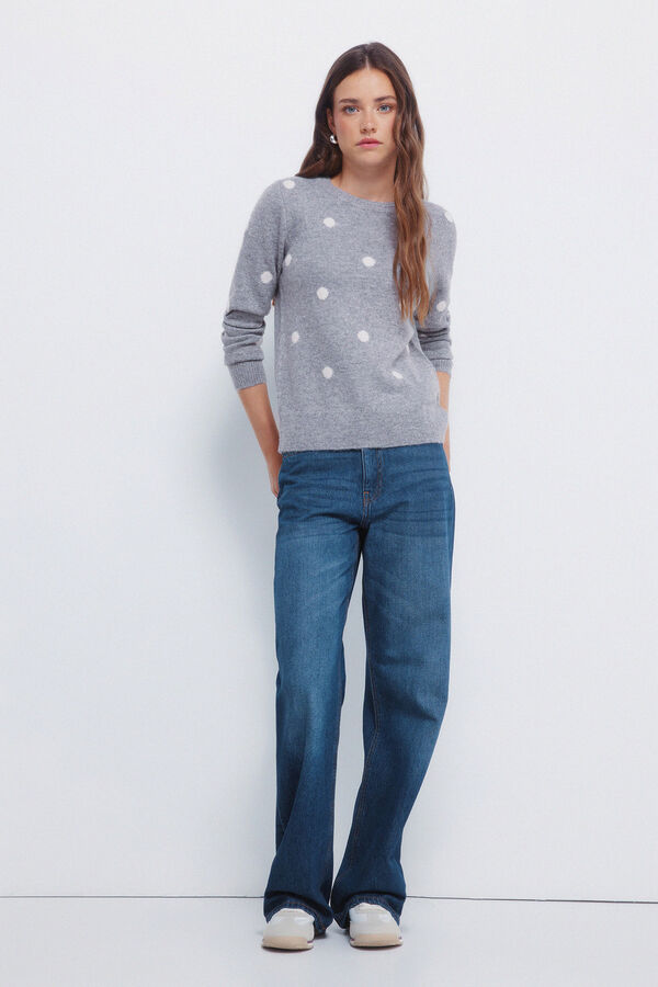 Springfield Džemper sa intarzijom i tufnama Siva