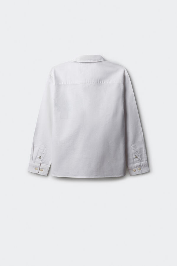 Springfield Kids Camisa Oxford patch para meninos branco