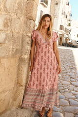 Springfield Vestido midi volantes cenefa morado/lila