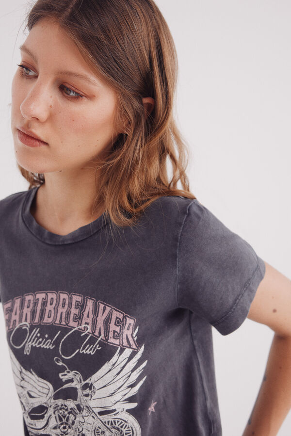 Springfield Camiseta "Destruidora de Cora&ccedil;&otilde;es" cinzento