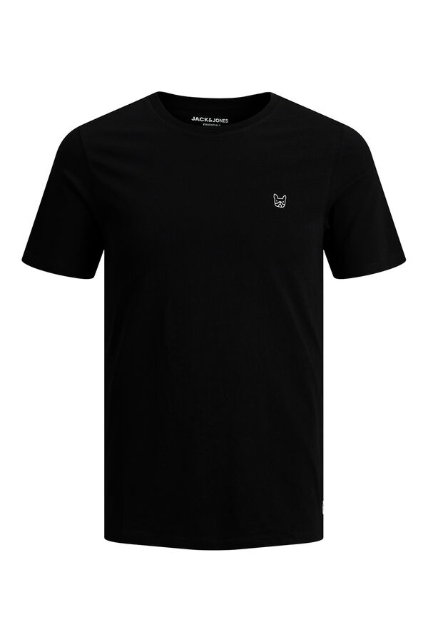 Jack & Jones Camiseta slim bordada negro