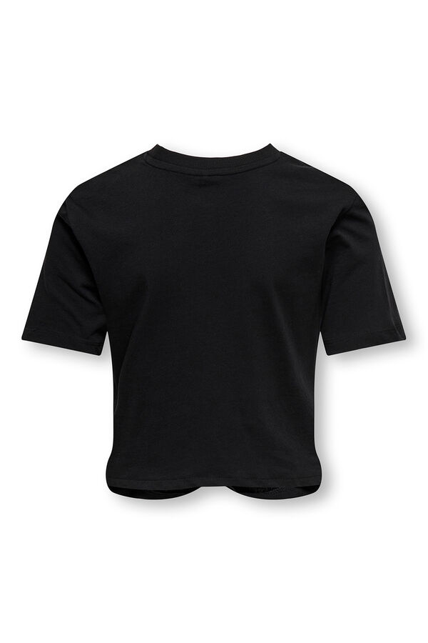 Only Girls Top de manga corta con nudo negro