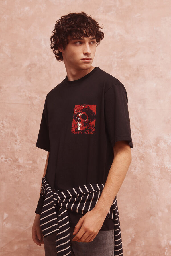 Springfield Skull Mex Guitar T-shirt black