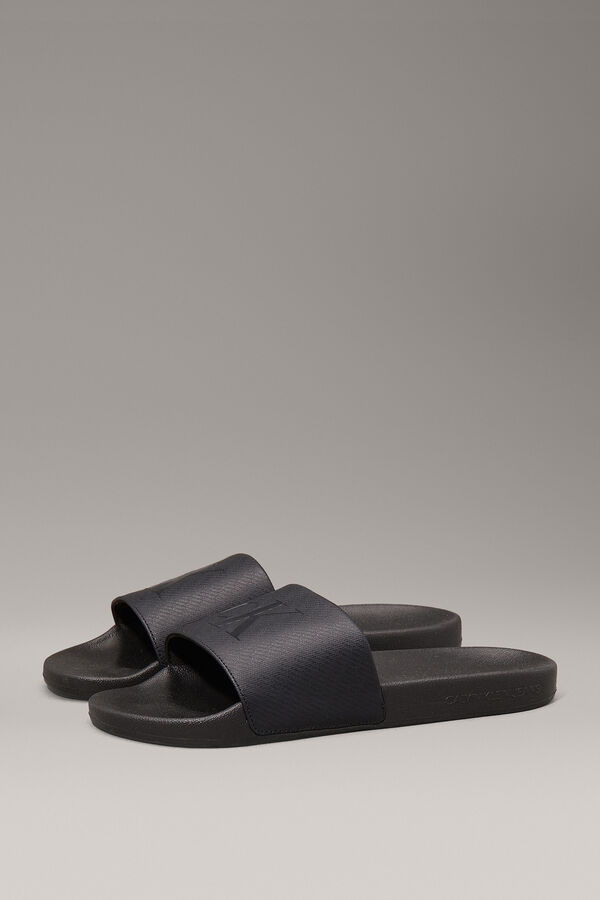 Calvin Klein Sandalias slides con logo negro