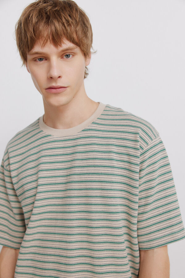 Springfield Prugasta majica od pikea Braon