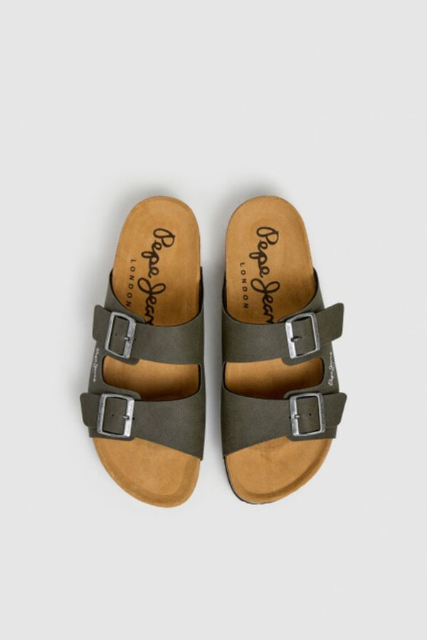 Pepe Jeans Sandalias anat&oacute;micas doble hebilla kaki