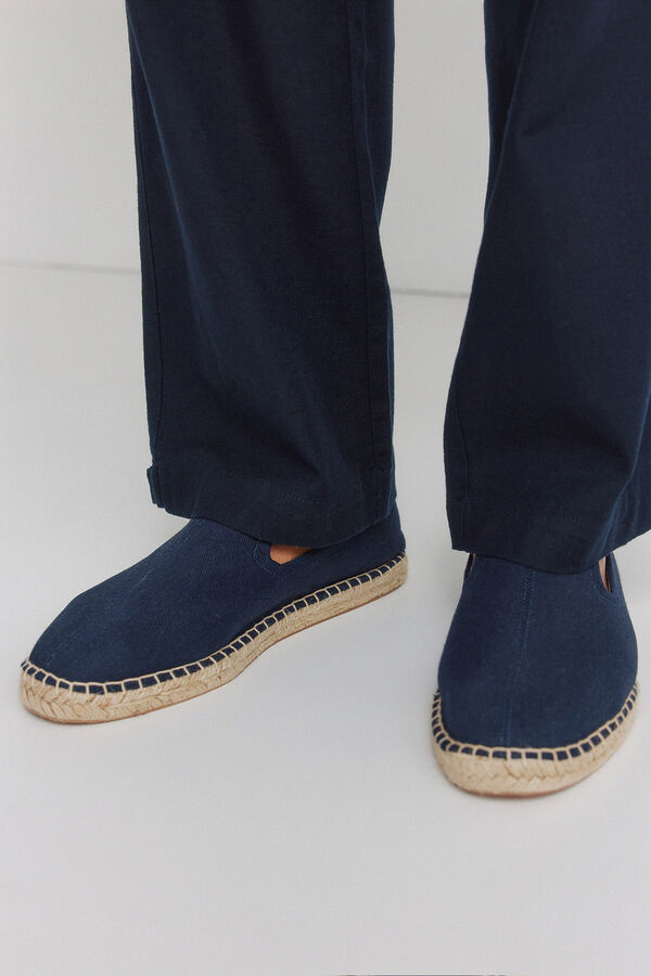 Springfield Espadrile od pamuka sa dezenom riblje kosti Plava