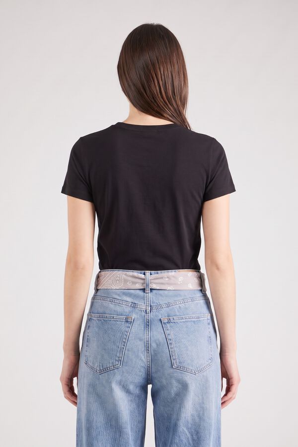 Only T-shirt estampada de manga curta preto