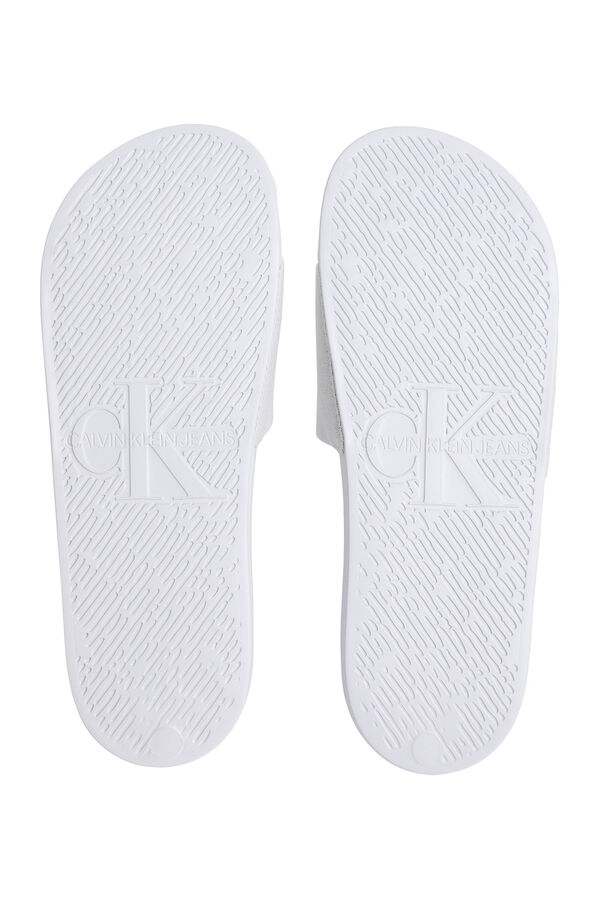 Calvin Klein Sand&aacute;lias com logo cinzento