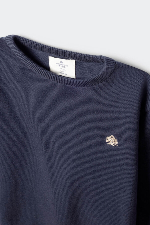 Springfield Kids Osnovni džemper sa štitnicima za laktove za decu Plava