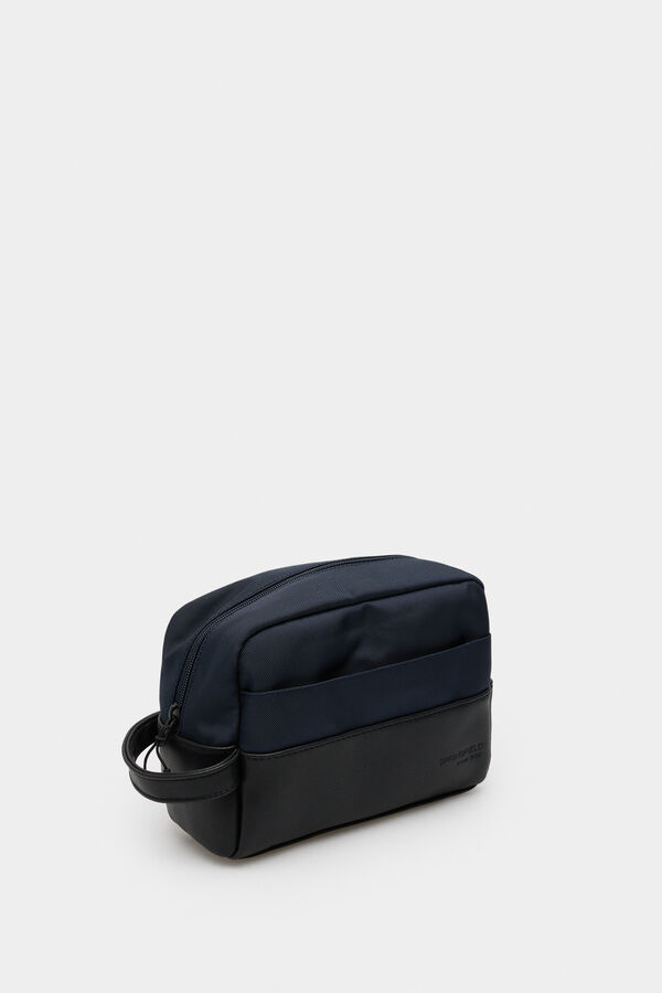 Springfield Neceser casual efecto piel azul