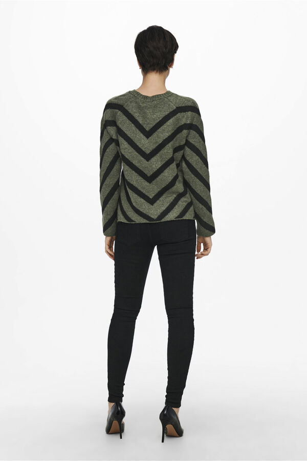 Only Jersey con estampado geom&eacute;trico marr&oacute;n