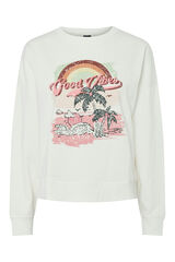 Pieces Sudadera con estampado blanco