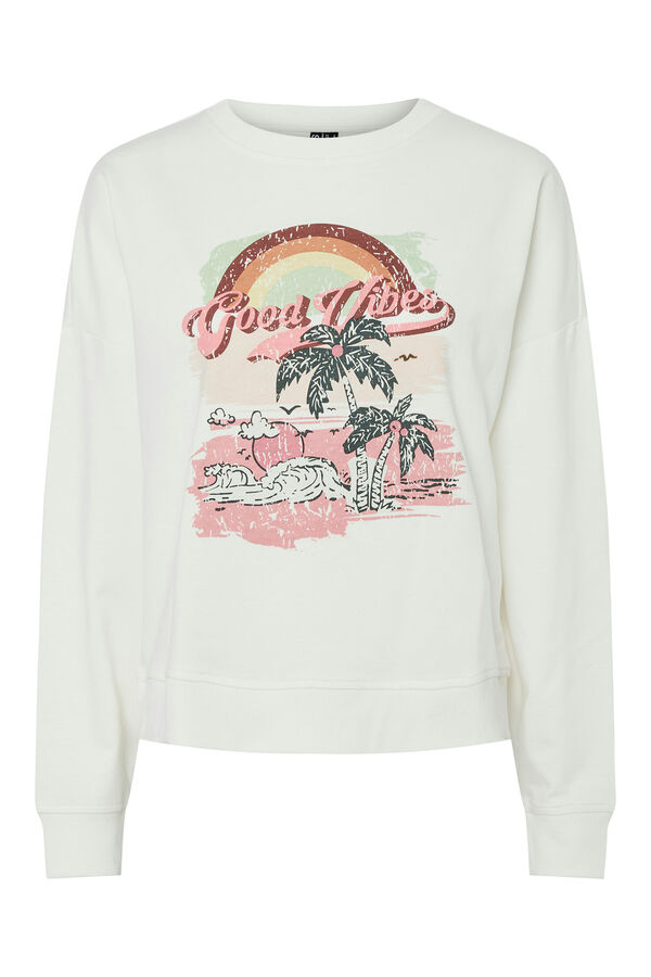 Pieces Sudadera con estampado blanco