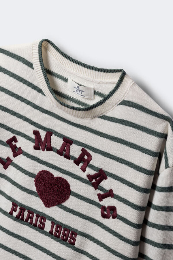 Springfield Kids Devojački džemper u obliku srca &bdquo;Le Marais&ldquo; Zelena