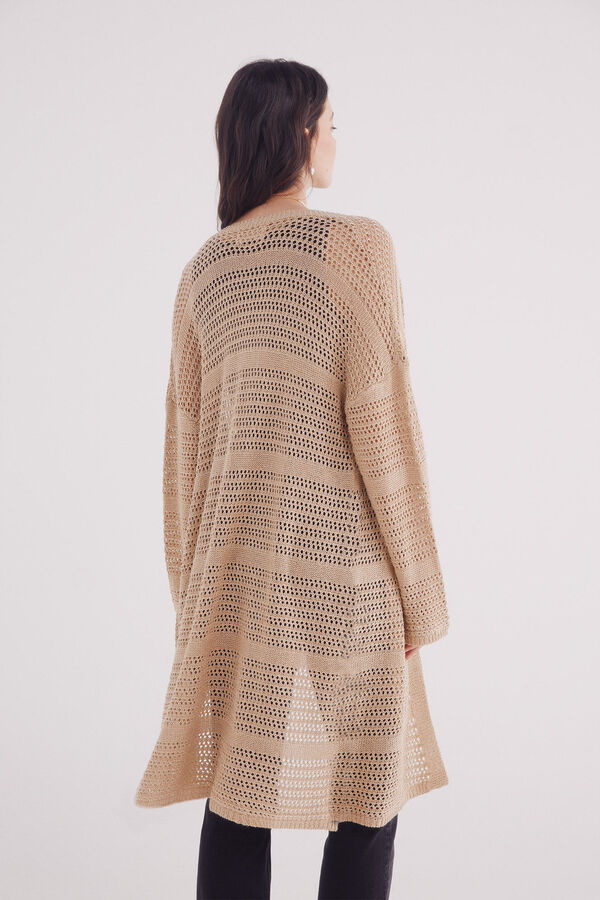 Springfield Lange Strickjacke aus Lurex-Strick Nude