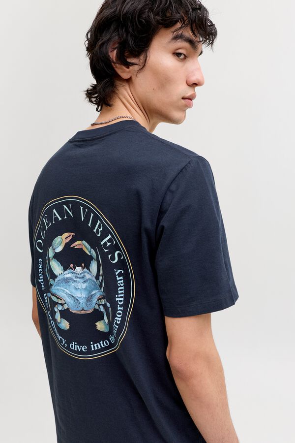 Jack & Jones Camiseta loose fit algod&oacute;n azul