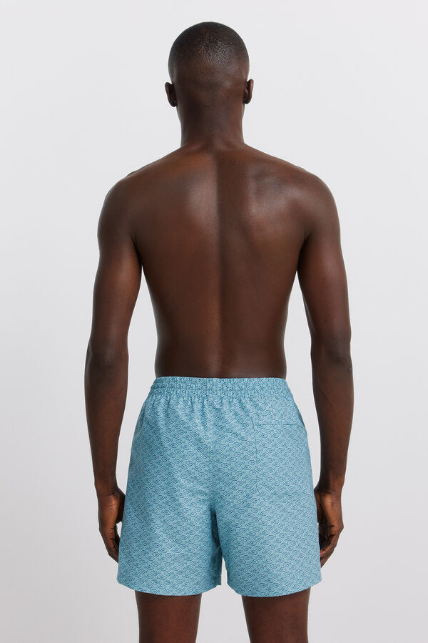 Springfield Kupaći kostim sa printom ribe Plava