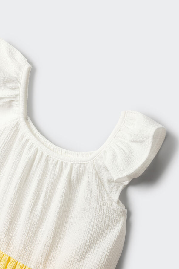 Springfield Kids Haljina za devojčice sa blokovima boja Žuta