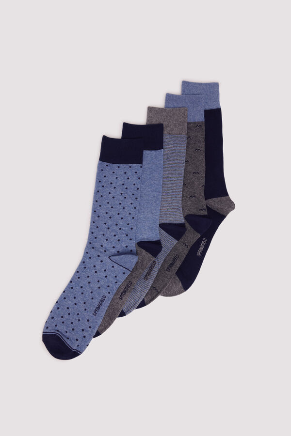 Springfield Pacote de 5 meias azuis azul