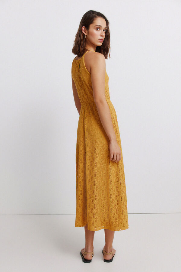Springfield Vestido midi halter bordado estampado