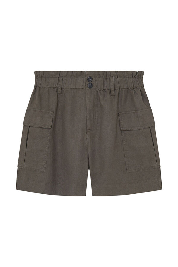 Springfield Linen belted shorts dark gray