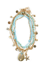 Pieces Pulsera dorada multicolor azul