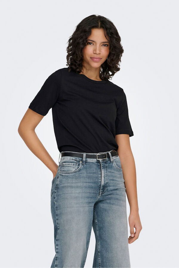 Only Kurzarm-T-Shirt  Schwarz