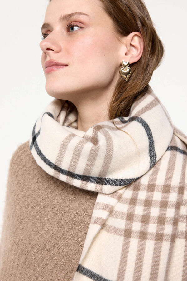 Pieces Cachecol fino axadrezado branco