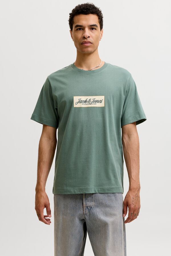 Jack & Jones Pack 3 camisetas logo verde