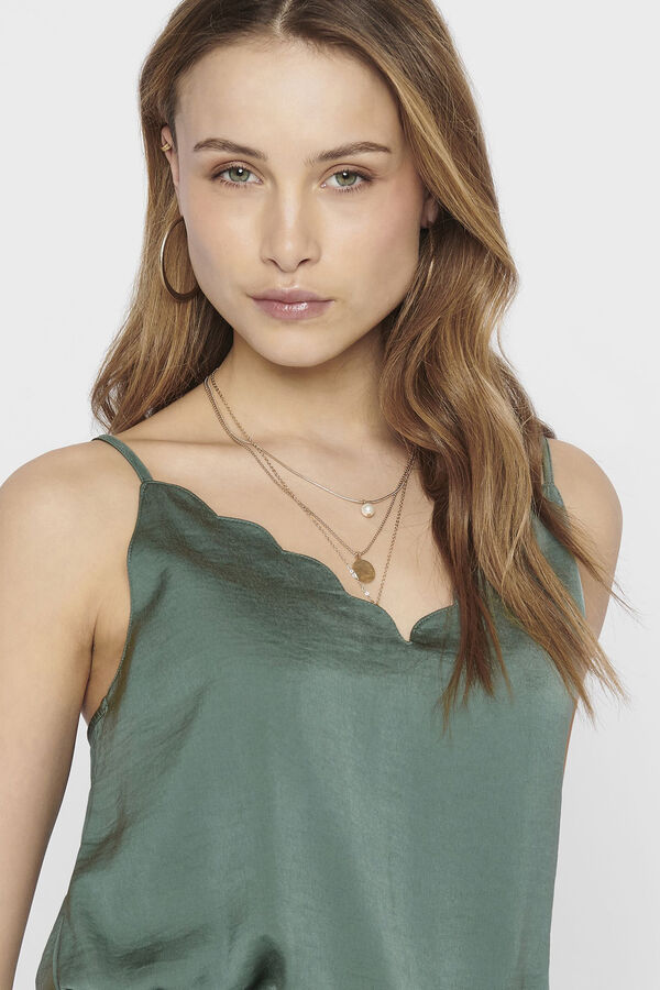 Only Camiseta regular fit tirantes verde