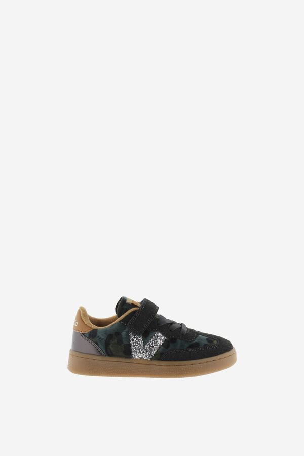 Victoria Zapatillas animal print glitter verde