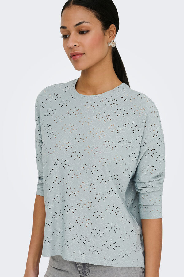 Only Camiseta com recortes bege