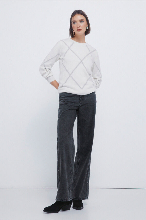 Springfield Džemper sa šljokicama i dijamantima Braon