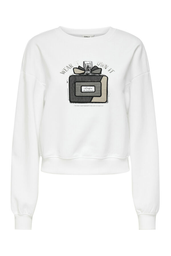Only Sudadera dibujo frontal blanco