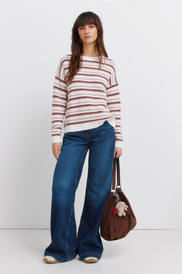 Springfield Džemper sa prugastom strukturom Roze