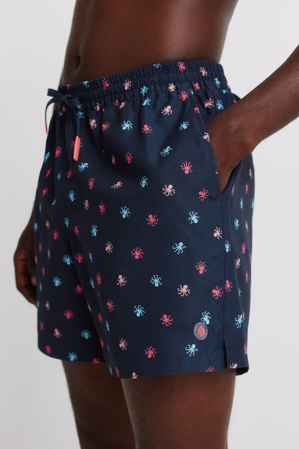 Springfield Kupaći kostim sa printom hobotnice Plava