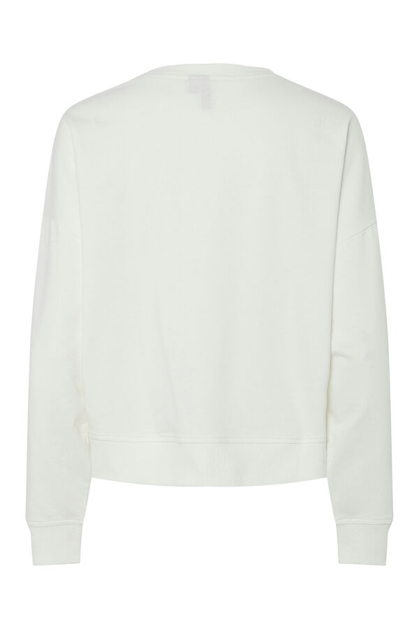 Pieces Sudadera con estampado blanco