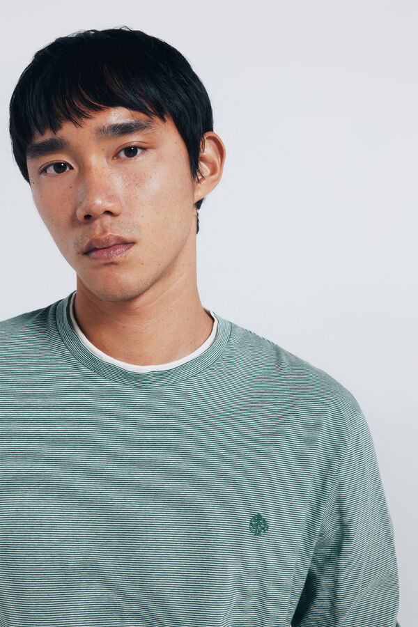 Springfield Majica dugi rukav sa dvostrukim mikroprugama Zelena