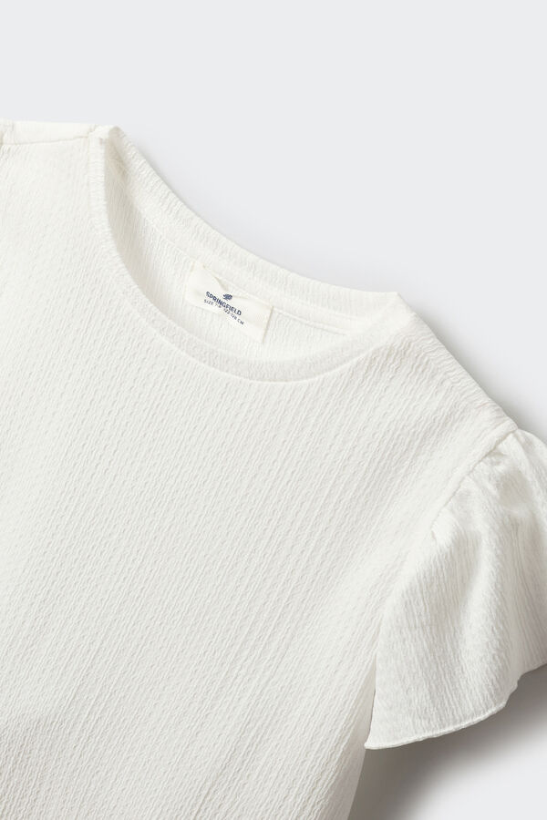 Springfield Kids Majica kratkih rukava sa karnerima za devojčice Bela